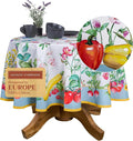 Maison d' Hermine Table Cloth Round Table 100% Cotton 63 Round Inches Tablecloth Reusable Decorative for Dining Room Farmhouse Home Valentines Day Decorations Spring Summer - Giverny