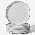 10 Inch Ceramic Plates, White Dinner Plate Set for Dessert Pizza Steak, Terracotta Kitchen Stoneware Serving Dishes Set, Dishwasher & Microwave Safe, Scratch Resistant