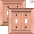 Metal Wall Plate for Electrical Outlets, Decorative Antique Copper Switch Plates Outlet Cover, Light Switch Cover Plate, 2-Gang Wall Plates (Double Toggle, 2 Pack)