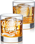 Old Fashioned Glasses-1966-Vintage 1966 old time information 10.25oz Whiskey Rocks Glass -60th Birthday Aged to Perfection - 60 years old gifts Bourbon Scotch Lowball Old Fashioned-1PACK
