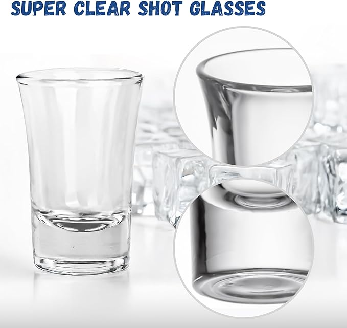 A&A Wonders 1.5 Oz Shot Glasses Set Of 8 With Heavy Base - Shot Glass Set, Weighted shotglass - For Vodka Tequila Shot Glasses Gift Box (Set of 8)