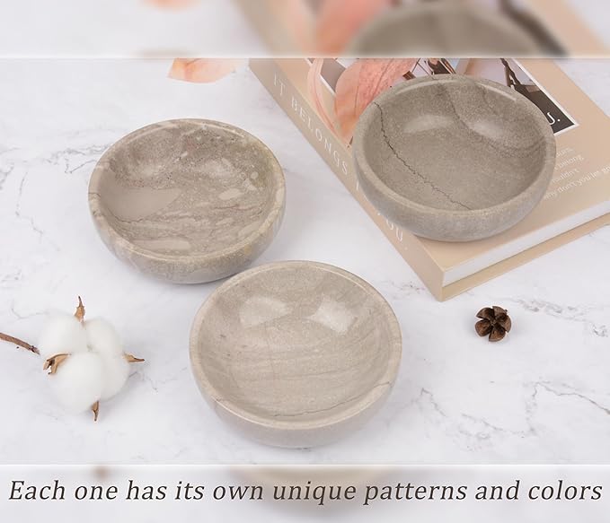 Jewelry Dish,Natural Marble Jewelry Dish,Trinket Tray,Ring Holder,Key Bowl,Unique Jewelry Tray for Home Decoration,Mother's Day,Birthday and Other Holiday Gifts(Yellow Grey)