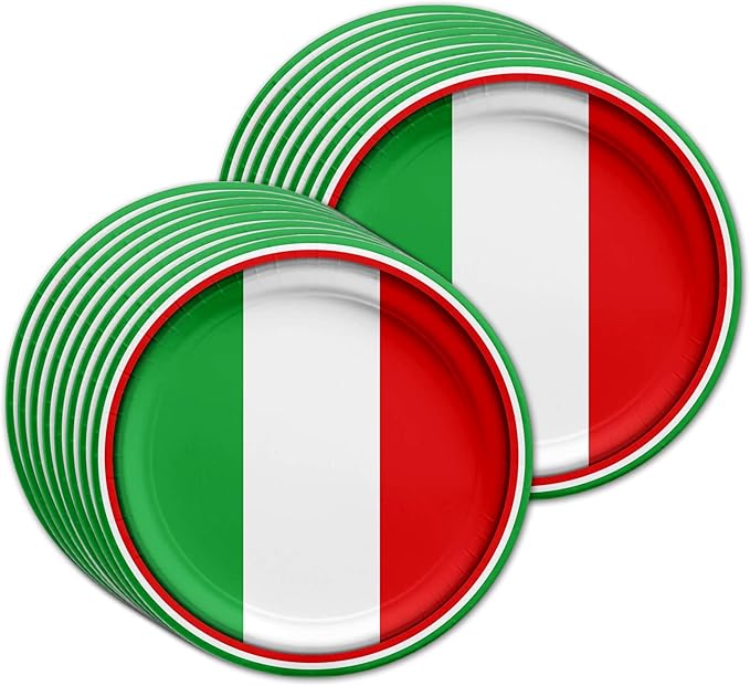 Italy Italian Flag Birthday Party Supplies Set Plates Napkins Cups Tableware Kit for 16