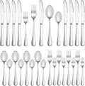 20 Piece Silverware Set Service for 4,Premium Stainless Steel Flatware Set,Mirror Polished Cutlery Utensil Set,Durable Home Kitchen Eating Tableware Set,Include Fork Knife Spoon Set,Dishwasher Safe