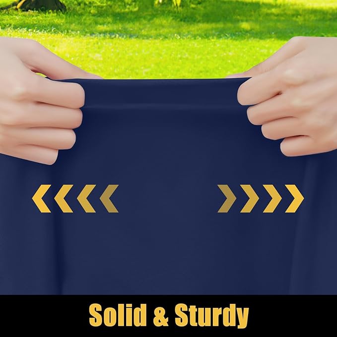 Smiry Rectangle Picnic Table Cloth, Waterproof Elastic Fitted Tablecloths for 6 Foot Tables, Washable Polyester Table Cover for Camping, Indoor and Outdoor (Navy, 36"x72")