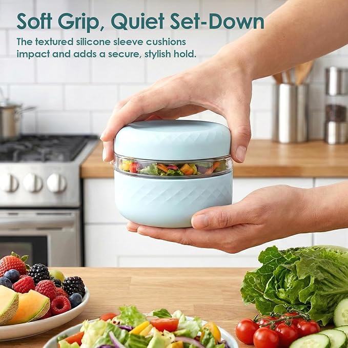 2 Pack 16 oz Glass Lunch Bowl Containers with Lids | Leak & Spill Proof, BPA-Free, Microwave & Dishwasher Safe, Airtight Meal Prep & Food Storage Jar for Lunch, Salad, Soup, Oats, Stew, Yogurt