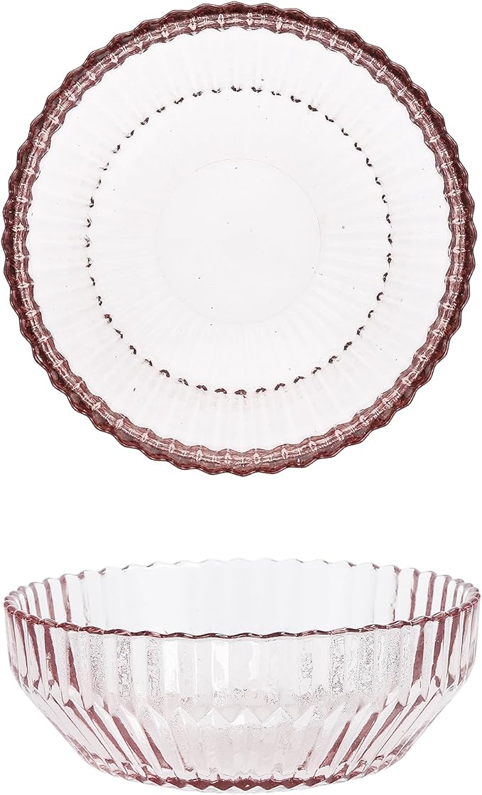 Fortessa Archie Glass 12 Piece Dinnerware Set, Service for 4, Pink