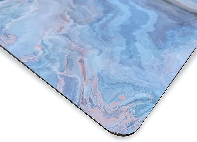 Dainty Home Navy Marble Rectangle Cork Placemats - Heat Resistant Placemats, Non-Slip, Easy Clean Placemats for Elegant Dining - 12"x18" Set of 2 - Perfect for Stylish, Modern Homes