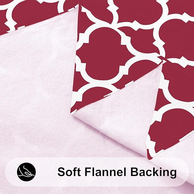 Smiry Square Table Cloth, Waterproof Vinyl Tablecloth with Flannel Backing for Square Tables, Wipeable Spillproof Plastic Tablecloths for Dining, Camping, Indoor and Outdoor (54"x54", Burgundy)