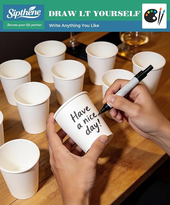 270 Pack 10 oz Disposable Paper Coffee Cups, White Paper Cups for Coffee and Water, Hot Drinking Cups for Party, Home, and Office