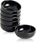 Ceramic Pinch Bowls,2.7 oz Mini Prep Dip Bowl Set,Small Dipping Salsa Charcuterie Soy Sauce Side Dish for Sushi,Set of 6(Black)