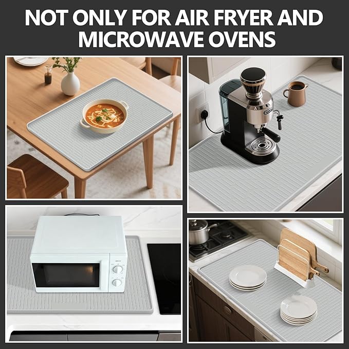 28" x 22" Heat Resistant Mat for Countertop Lanstics Silicone Baking Mat Non-Slip Air Fryer Mats Multipurpose Countertop Protector Microwave Mats Fire Resistant Mat Place Mat for Kitchen Counter