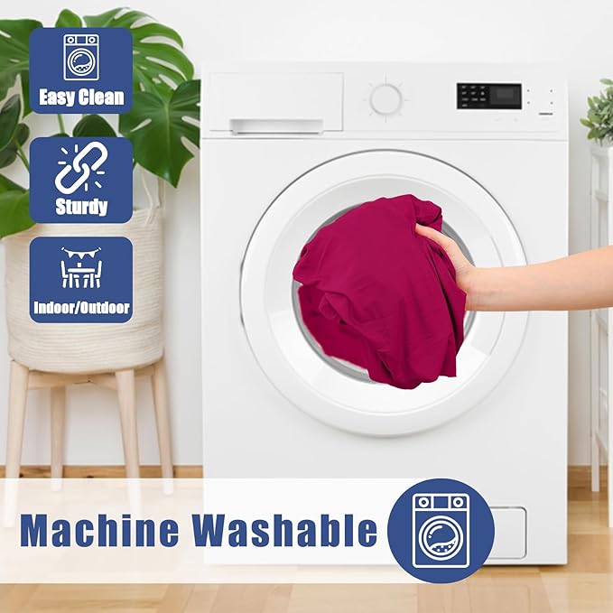 Round Spandex Tablecloth, Elastic Fitted Waterproof Tablecloths for 42"-50" Tables, Stretch Washable Picnic Table Cover for Camping, Dining, Indoor and Outdoor, Fuchsia