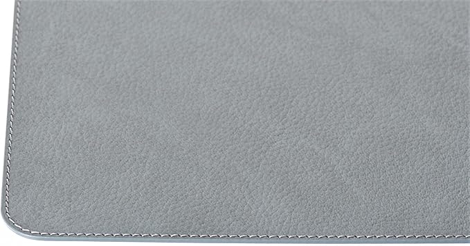 Nikalaz Set 4 Small Placemats and 4 Coasters, Table Mats Made in Europe Recycled Leather, Place Mats 15.7 x 11.8 inches and Coasters 3.9 x 3.9 inches (Dirty Grey)