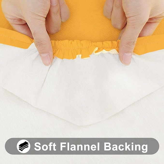 Smiry Rectangle Tablecloth, Elastic Fitted Flannel Backed Vinyl Tablecloths for 8ft Folding Tables, Waterproof Wipeable Table Covers for Indoor, Outdoor, Camping and Picnic (Mustard Yellow, 30"x96")