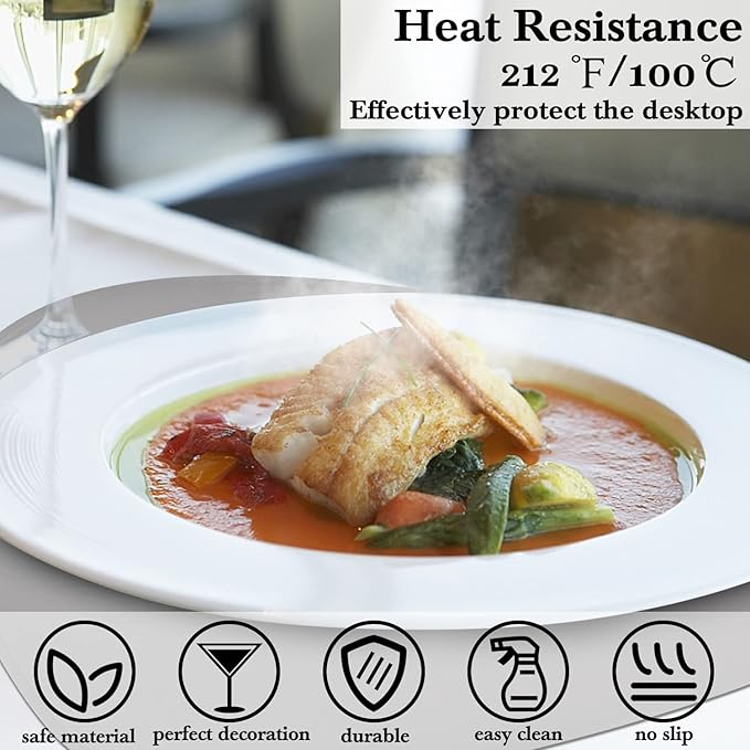 Placemats Set of 6, Faux Leather Placemats, Oval Table Mats, Heat Stain Scratch Resistant Non-Slip Waterproof Oil-Proof Washable Wipeable Outdoor Indoor for Dining Patio Table Kitchen Decor and Kids