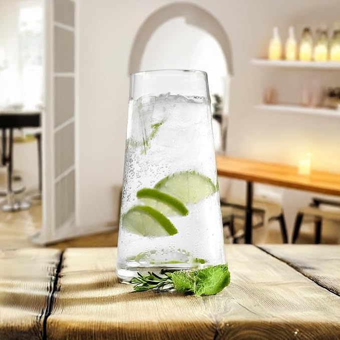 Stölzle Lausitz Longdrink Glasses Power Set of 6, 15 1/2 oz – Elegant Highball Cocktail Glasses for Drinks, Water & Juice – Premium Crystal Longdrink Tumblers – Dishwasher- & Shock-Resistant