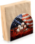 Napkin Holder American Flag Baseball Crystal Clear Acrylic Napkin Holders Paper Napkin Holder Dining Table Dispenser for Kitchen Restaurant Home Decor Bar Accessories