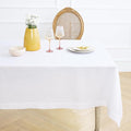Solino Home Linen White Tablecloth 60 x 90 Inch - 100% Pure Linen Rectangular Tablecloth - Machine Washable Table Cloth for Winter, Valentines, Spring, Easter - Fete