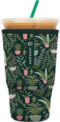 Sok It JavaSok Iced Coffee & Cold Soda Insulated Neoprene Cup Sleeve (Green Living, XLarge: 38-42oz)