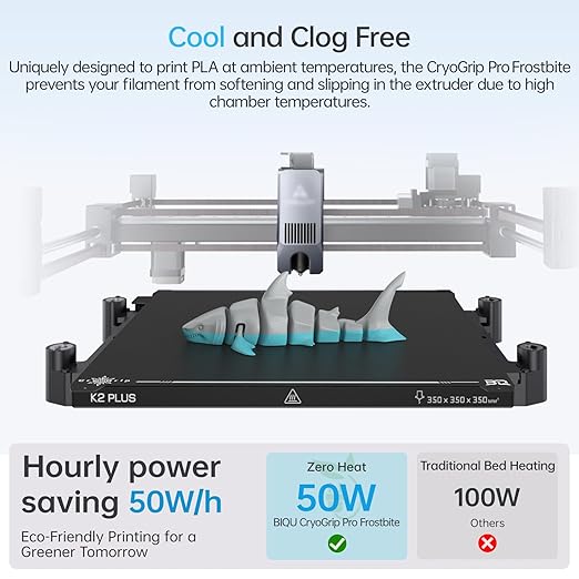 BIQU CryoGrip Pro Frostbite for K2 Plus 370x370mm Cold Build Plate Room Temperature Print Double Sided Upgrade Plate Removable Surface Platform