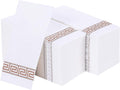 Vplus 200 PACK Guest Towels Disposable Bathroom, Decorative Bathroom Napkins, Soft and Absorbent Disposable Dinner Napkins Cloth Like for Kitchen, Parties, Weddings, Christmas Party(Rose Gold)