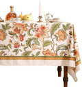 patdrea Designer Vintage Linen Rectangle Tablecloth,Provencal Rustic Floral Pattern Tablecloths,Decorative Table Cover Cloth for Kitchen,Dining Room,Tea Party,Home,Christmas,63"*87"