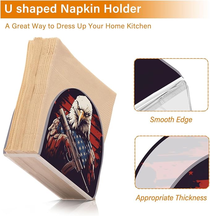 Napkin Holder National Flag Crystal Clear Acrylic Napkin Holders Paper Napkin Holder Dining Table Dispenser for Kitchen Restaurant Home Decor Bar Accessories