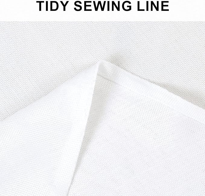 Hiasan Round Linen Tablecloth 60 Inch - Wrinkle and Stain Resistant Washable Polyester Fabric Table Cloth for Dining Room Kitchen Party, White