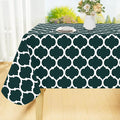 Smiry Rectangle Table Cloth, Waterproof Vinyl Tablecloth with Flannel Backing for Rectangle Tables, Wipeable Spillproof Plastic Tablecloths for Dining, Indoor and Outdoor (60"x120", Hunter Green)