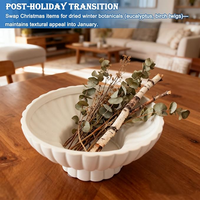 Small Modern Pedestal Bowl 8" Ceramic,Function as Catch-all Bowl,Home Decorative Bowl for Home Decor,Coffee Table Centerpiece
