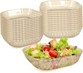 Clear Plastic Bowls, 24 Pack 22 Oz Plastic Serving Bowl Salad Serving Bowl Fruit Salad Bowl For Party Wedding Birthday Snack Fruit (Gold)