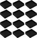 2X2 Rubber Caster Cups, Non Slip Furniture Pads, Anti-Slip Gripper, Anti Skid Furniture Feet, Anti Slide Floor Protector for Bed Couch Table Chair Stoppers - 12 Pack, Black