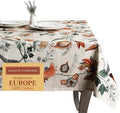 Maison d' Hermine Table Cloth Rectangle Table 100% Cotton 70 x 90 Inches Fall Tablecloth Reusable Everyday Use for Thanksgiving Christmas Decorations Dining Farmhouse Party (Dalida)