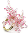 Napkin Rings Set of 8 for Dining Table Decoration Parties Everyday Metal Napkin Holder Leaf Pink (Pack of 8)