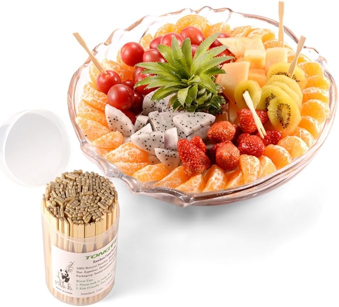 [3 Packs of 110 PCS] 3.5 inch Appetizer Forks, Mini Forks for Appetizers, Cocktail Forks Appetizer Forks, Bamboo Toothpicks for Appetizer, Wooden Forks Food Picks for Fruit, Charcuterie Accessories.