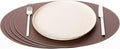 Nikalaz Oval Placemats Set (Pack of 4) Recycled Leather Table Mats 18 x 13 inches (45.7 x 33 centimetres), Kitchen Dining Table Decor by Nikalaz (Brown)