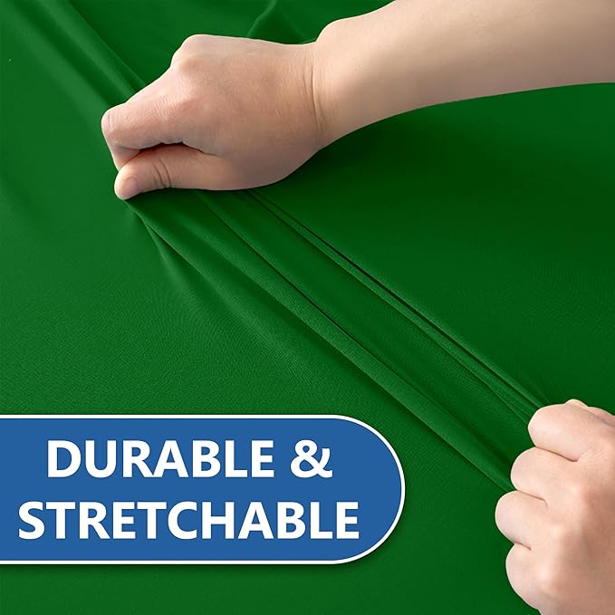 Spandex Table Cloths for 8 Foot Rectangle Tables-6 Pack Fitted Stretch Green Table Covers-Elastic Christmas Tablecloth for Party, Vendor Booth Display, Banquet Buffet Event, Craft Trade Show