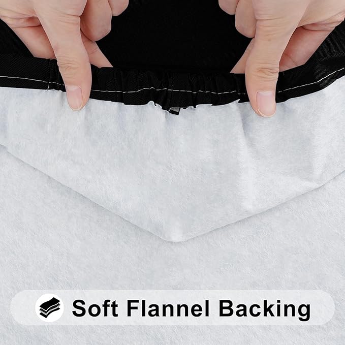 Smiry Rectangle Tablecloth, Elastic Fitted Flannel Backed Vinyl Tablecloths for 5ft Folding Tables, Waterproof Wipeable Table Covers for Indoor, Outdoor, Picnic and Camping (Black, 30"x60")