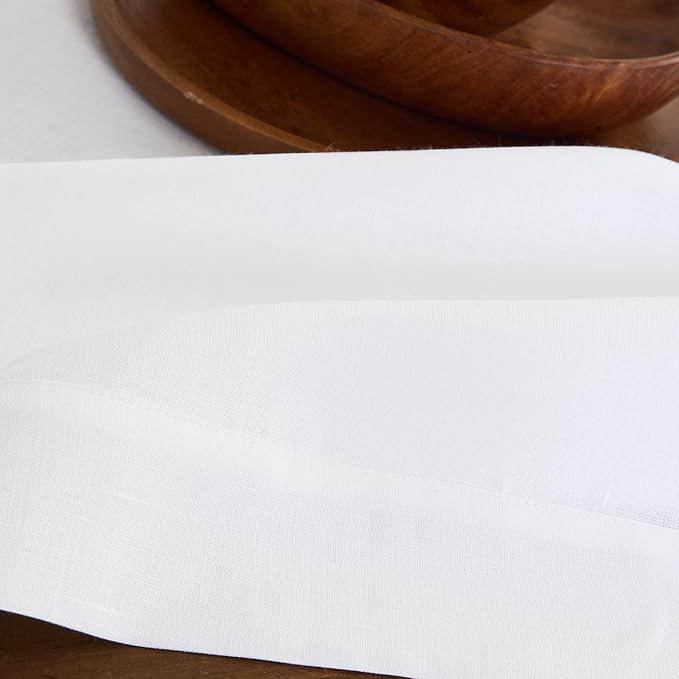 Solino Home White Linen Tablecloth 54 x 72 Inch - 100% Pure Linen Table Cloth for Rectangle Tables - Fete, Machine Washable Tablecloth for Winter, Valentines, Spring, Easter