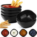 Wheat Straw Small Bowls 5 OZ, Unbreakable Soy Sauce Dish, Microwave Safe Dipping Bowls Set of 6, Small Ramekins, Dipping Sauce Cups, Small Dip Bowls for Party, Outdoor, Kitchen - Black
