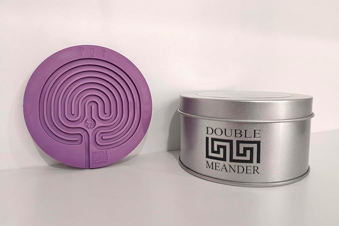 Classic Labyrinth Purple Silicone Coasters - Set of 8 Non-Slip, Heat-Resistant Drink Coasters for Coffee, Tea, and Glasses - Durable, Easy to Clean, Decorative Tabletop Protection