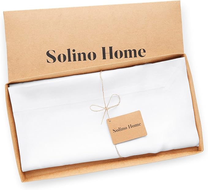 Solino Home White Linen Tablecloth 60 x 60 Inch - 100% Pure Linen Table Cloth - Fete, Machine Washable Tablecloth for Winter, Valentines, Spring, Easter