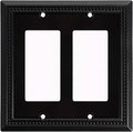 Henne Bery Sunken Pearls Heavy Duty Decorative Wall Plate Switch Plate Outlet Cover (Double Decorator, Matte Black)