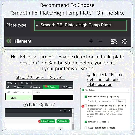 PEW PES Build Plate for Bambu 3D Printers, Smooth Rainbow Gear+Rainbow Plaid Build Plate Flexible Holographic Bed Plate 257x257mm for Bambu Lab X1C/X1/X1E/P1P/P1S/A1 3D Printer