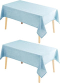 Hiasan 2 Pack Faux Linen Square Tablecloth - Wrinkle and Stain Resistant Washable Table Cloth for Kitchen Dining Room Holiday Table Cover for Party Dinner, Lux Slate Blue, 70 x 70 Inch