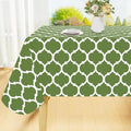 Smiry Square Table Cloth, Waterproof Vinyl Tablecloth with Flannel Backing for Square Tables, Wipeable Spillproof Plastic Tablecloths for Dining, Camping, Indoor and Outdoor (54"x54", Green)