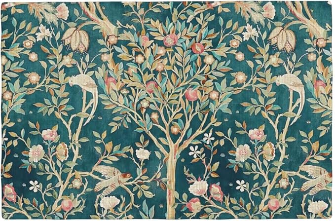 William Morris Floral Prints Placemats for Dining Table Placemat Set of 6 Table Settings Table Mats for Home Kitchen Holiday Decoration Strawberry Thief-3