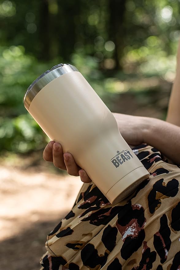 Beast 20 oz Tumbler Stainless Steel Vacuum Insulated Coffee Ice Cup Double Wall Travel Flask (Sand)