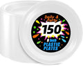 WELLIFE White Plastic Plates 9 Inch -150 Count for Party, Disposable Plastic Party Plates for Wedding Dinner Birthday Engagement